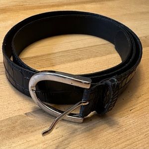 Cinture Dautore Genuine Black Leather Belt (Size-Large)